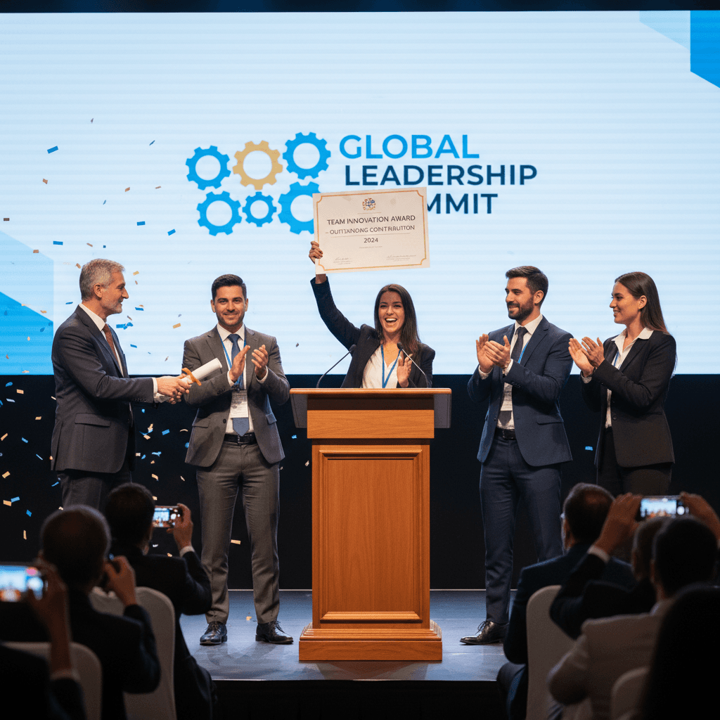 AZ Strategic Research Group team accepting award at industry event