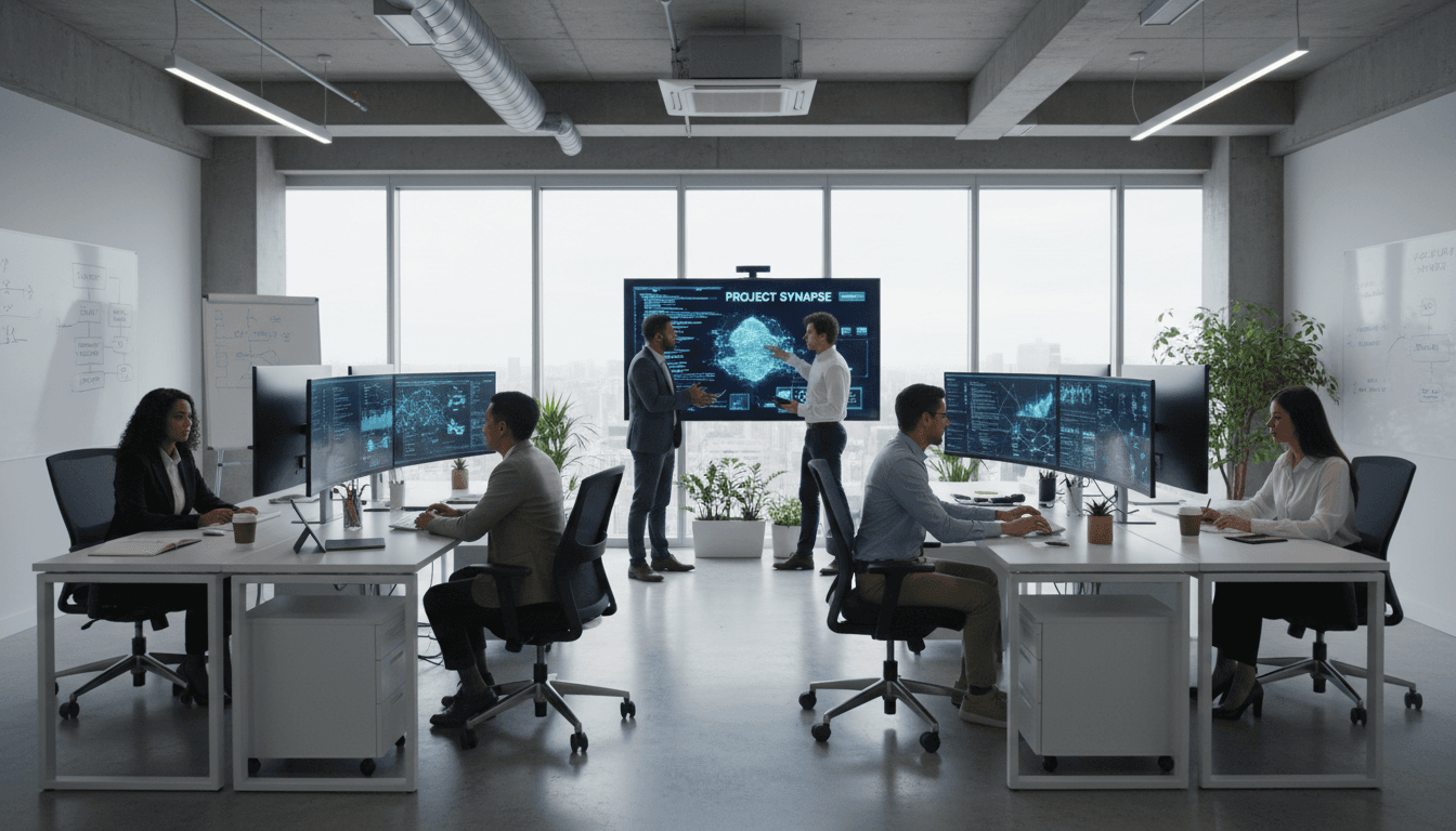 AZ Strategic Research Group team working with AI infrastructure and autonomous systems in modern office